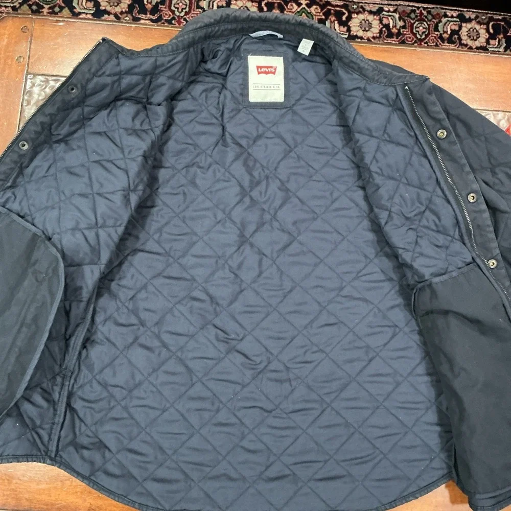 Levi's Men's Diamond Quilted Canvas Jacket, Blue, Large, Zip & Snap, Work, Farm
